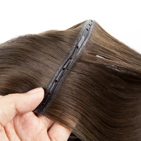 Extensiones de Cabello Humano Europeo de Primera Calidad, Corte Recto, Ultrafinas, Trama Plana, Doble Trama, Sin Costuras, Tipo Mariposa