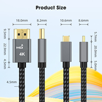 Câble adaptateur Micro HDTV vers HDTV plaqué or haute vitesse 4K, 1m, 2m, 3m, connecteur mâle-mâle pour projecteur, tablettes, caméras, moniteurs