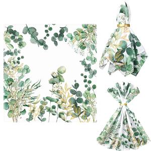 Serviettes en tissu imprimées de feuilles colorées personnalisées Ychon, vente en gros, carrées, durables, pour restaurant, hôtel, décorations de fête - Product Image 1