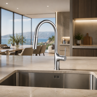 Robinet de cuisine monocommande en zinc chromé à montage sur plan avec douchette extractible et cartouche céramique – Meilleures ventes
