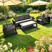 PE-Rattan Gartenmöbel PE-Rattan Geflecht Sektional Outdoor-Konversations-Set Wasserdichtes Sofa-Set