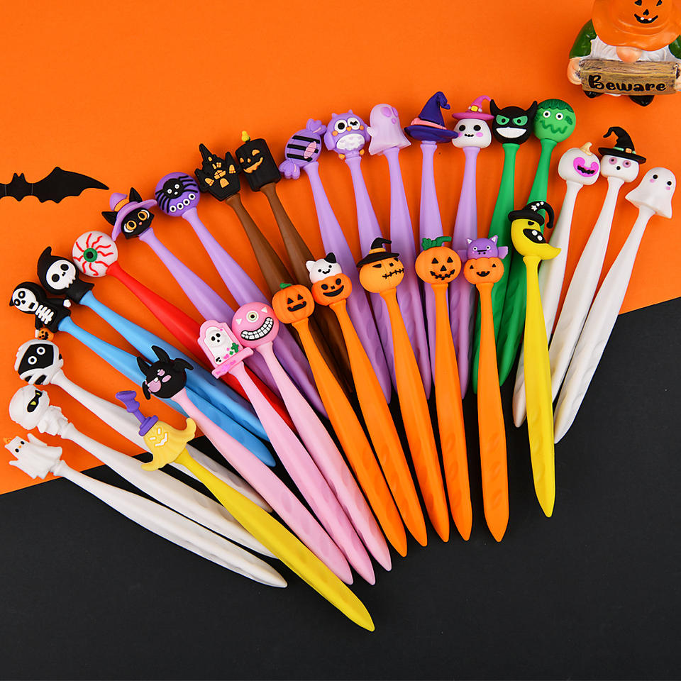 Halloween Shake Gel Pen Cute Pumpkin Ghost Silicone Cartoon Neutral Pen ...