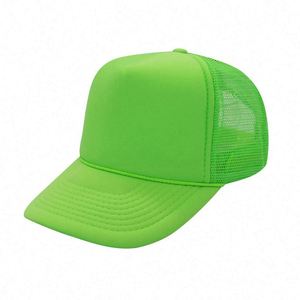 Gorras Trucker de Malla de Espuma Color Neón, Gorras Lisas de Dos Tonos, Gorras Trucker con Logotipo Personalizado Bordado - Product Image 5