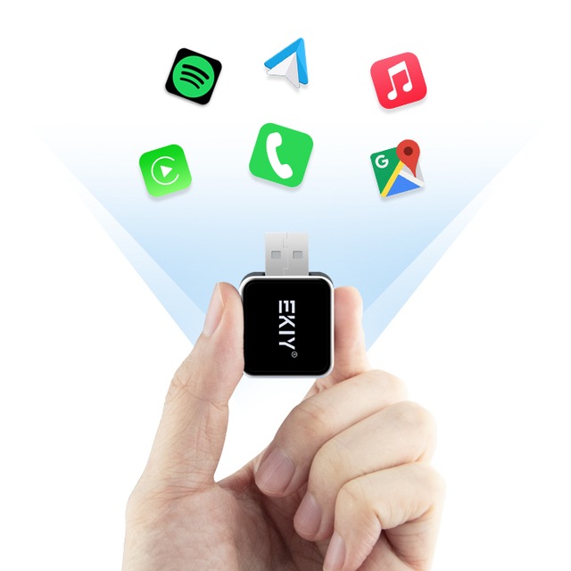 EKIY Hot Selling CarPlay Android Auto Box Dongle Wired to Wireless for Audi Toyota Mazda Nissan Chevrolet Suzuki Subaru Kia