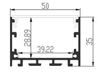 Profilé en alliage d'aluminium 6063-T5 pour bande LED, 50*35mm, extrusion pour décorations lumineuses, service de découpe