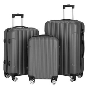 Ensemble de bagages DB 3 pièces gris foncé en ABS rigide avec 4 roues et serrure à combinaison pour les voyages - Product Image 1