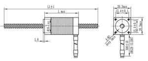 Moteur hybride Nema 8 de 20 mm avec rail de guidage à écrou POM, pas 5*2, 20HS42-0804 - Product Image 6