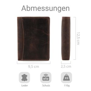 <b>Men's</b> Retro <b>Wallet</b> Top Layer Crazy Horse Cowhide <b>RFID</b> Blocking Casual Short <b>Wallet</b> Coffee Brown Solid Color Spring 2024 - Product Image 3