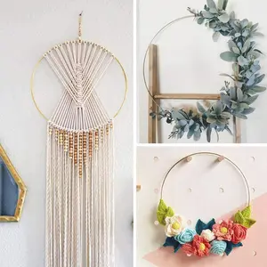 Perles de <span class=keywords><strong>macramé</strong></span>, anneaux en bois, cordon, cordes en coton, <span class=keywords><strong>attrape</strong></span>-rêves, <span class=keywords><strong>Kit</strong></span> de <span class=keywords><strong>macramé</strong></span> artisanal pour bricolage, cintres pour plantes, décoration de la maison - Product Image 3