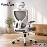 Chaise de bureau ergonomique moderne et confortable avec dossier en maille rayée respirante, pivotante et réglable en hauteur, vente en gros