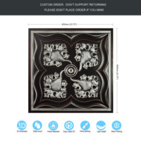 Panneaux muraux 3D en PVC imitation étain pour plafond carré, imperméables, décoratifs, suspendus, pour usage hôtelier PL64, argent traditionnel PAINTSDECOR