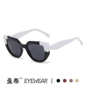 แว่นตา แว่นกันแดดทรงแคทอายสำหรับทุกเพศ เลนส์เรซิ่น UV400 กรอบสีน้ำตาล - Product Image 3