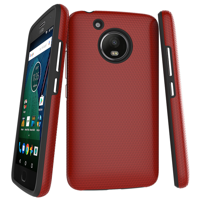 Dual TPU PC 2 in 1 Hybrid Triangle Armor Back Cover for Motorola G30/MOTOG10 G5S+ G5