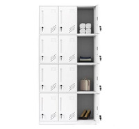 Casier métallique à 12 portes pour vestiaire, salle de sport, étudiants, employés, armoire de rangement en acier pour l'école