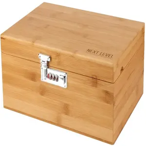 Caixa de armazenamento de madeira reutilizável, alta qualidade, embalagem à prova de cheiro, caixa de pestana com fechamento