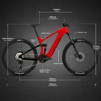 Vélo électrique à transmission intermédiaire EM10 en fibre de carbone avec suspension arrière, moteur Bafang 500W 48V, batterie 15Ah, sans vitesses