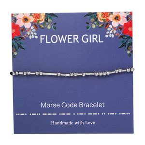 Bracelet en code morse personnalisé avec carte florale, bijou secret pour mariage, demoiselle d'honneur, mère, amies - Product Image 6