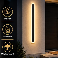 Applique murale LED extérieure, 23,6 pouces, applique murale moderne LED pour porche et patio, éclairage extérieur noir, applique murale pour entrée