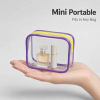 Petite trousse de toilette imperméable en PVC, pochette de maquillage, organiseur de voyage quotidien portable pour femmes, mini, légère, logo personnalisé, en gros
