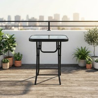 Table pliante en verre pour jardin, terrasse, balcon, pique-nique en plein air, vente chaude