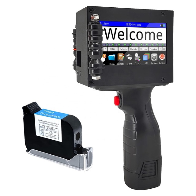 Portable Handheld Inkjet Printer 4.3'' Touch Screen 2000mAh Rechargeable 22 Languages Quick-Drying Inkjet Coding Machine