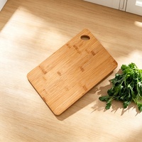 Rechthoekig bamboe snijplank met handvatgat, natuurlijk houten snijplank voor keuken, voedsel, groente en vleesbereiding