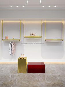 Perchero de Pared para Ropa con Acabado Dorado, Estante para Tienda de Ropa, Percheros de Acero Inoxidable para Boutique - Product Image 2