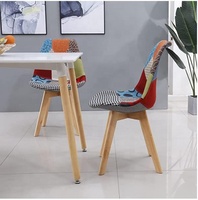 Chaise de salle à manger en tissu, patchwork sillas comondor, confortable, avec design moderne, nouveau