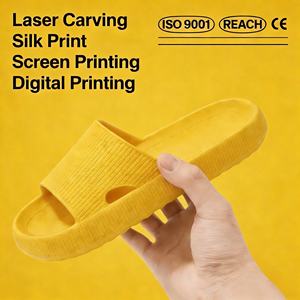 에바 신발 남녀 두꺼운 플랫폼 통기성 슬리퍼 봄 여름 해변 가정용 부드러운 슬라이드 - Product Image 1