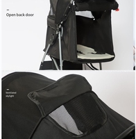 Poussette pliable à 4 roues avec porte-gobelet et panier de rangement pour petits et moyens chats et chiens