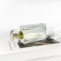 Flacons de parfum rectangulaires avec logo, emballage cosmétique pour produits de soin, boîte de 100 ml, flacon de parfum en verre vide avec vaporisateur