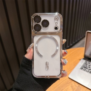 เคสแม่เหล็ก TPU ชุบด้วยไฟฟ้าสำหรับ iPhone 17 17pro 17ฟิล์มเลนส์โปรโมตสำหรับ iPhone 17 PRO MAX เคสชุบสีส้ม - Product Image 6