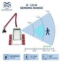 Interrupteur à capteur radar sans contact 12V 60W/ 24V 100W Max 5A avec détection intelligente de 0 à 1,5 m pour miroir de salle de bain d'hôtel