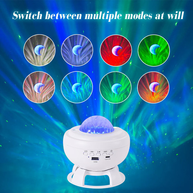 Starry Sky Lamp Projection Aurora Borealis Atmosphere Lamp Full of Stars Bluetooth Speaker Romantic Bedroom Ceiling Night Light