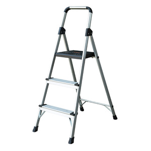 Échelle pliante en aluminium moderne à 3 marches, échelle de sécurité domestique portable et large pour la cuisine, le garage et l'intérieur - Product Image 1