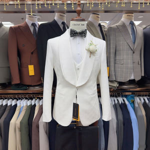 Traje de Etiqueta Elegante de <span class=keywords><strong>3</strong></span> Piezas para Hombre, Corte Entallado, para Boda, con Chaleco de Lujo de Un Solo Botón, Transpirable, Talla Grande, para Novio, Baile de Graduación - Product Image 1