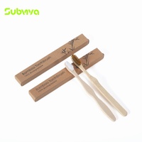 Brosse à dents écologique en bambou avec poignée en papier kraft, jetable, pour hôtel, spa, resort, chambre d'hôtes