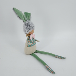 Tela hecha a mano conejo sentado decoración primavera <span class=keywords><strong>Pascua</strong></span> adornos decorativos <span class=keywords><strong>conejito</strong></span> tela hecha a mano artesanía - Product Image 2