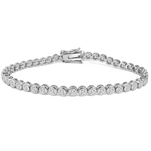 Pulsera de tenis con engaste de bisel de oro laminado de 14k, sin níquel ni plomo, con moissanita VVS D certificada GRA, venta al por mayor de joyería brillante - Product Image 6