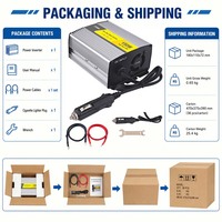 Convertisseur de courant à onde sinusoïdale pure 150W, entrée 12V DC, sortie 110V ou 220V AC, chargeur USB QC3.0 pour voiture, pour ordinateur portable en voyage