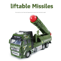PANDAS 1:24 Modèle réduit de voiture en métal simulé camion missile à tirer en alliage militaire jouet pour garçons