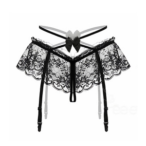 Calze giarrettiera di seta nera Sexy piccolo diavolo in pizzo a tubo lungo belle gambe con apertura calda cavallo sottile puro desiderio collant Lingerie - Product Image 5