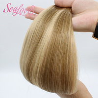 Extensiones de Cabello Humano Rubio con Mechas Genius Weft, Doble Trama, Remy, Cutícula Alineada, Cabello Virgen al por Mayor