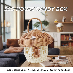 Cesta de Almacenamiento de Hongos de Mimbre Tejido con Asa, Ecológica y Decorativa, Tendencia 2026, para Habitación Infantil y Decoración del Hogar - Product Image 2