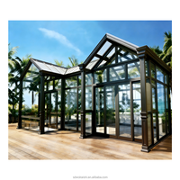 Conservatoire de jardin résidentiel, structure en alliage d'aluminium, double vitrage trempé Low-E, isolé thermiquement, insonorisé, alimenté à l'énergie solaire, sur mesure