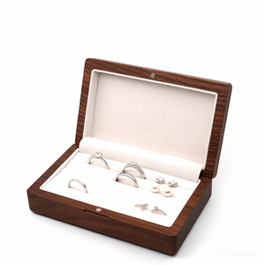 Caja de Almacenamiento de Joyas Rectangular Personalizable al por Mayor, Caja de Joyería de Madera Premium para Anillos y Pendientes, para Hogar o Escritorio de Estilo Vintage - Product Image 3