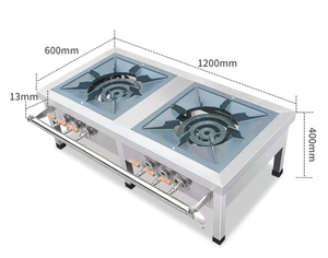 Paslanmaz Çelik Gazlı Ocak Ticari Çift Brülörlü Mutfak Pişirme Ekipmanı Çok Satan Restoran Çorba Pişirme Gazlı Ocakları - Product Image 1