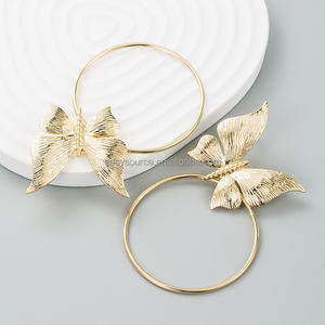 أقراط فراشة أنيقة RE6035 لحفلات الزفاف أقراط عتيقة مجوهرات العروس - Product Image 2