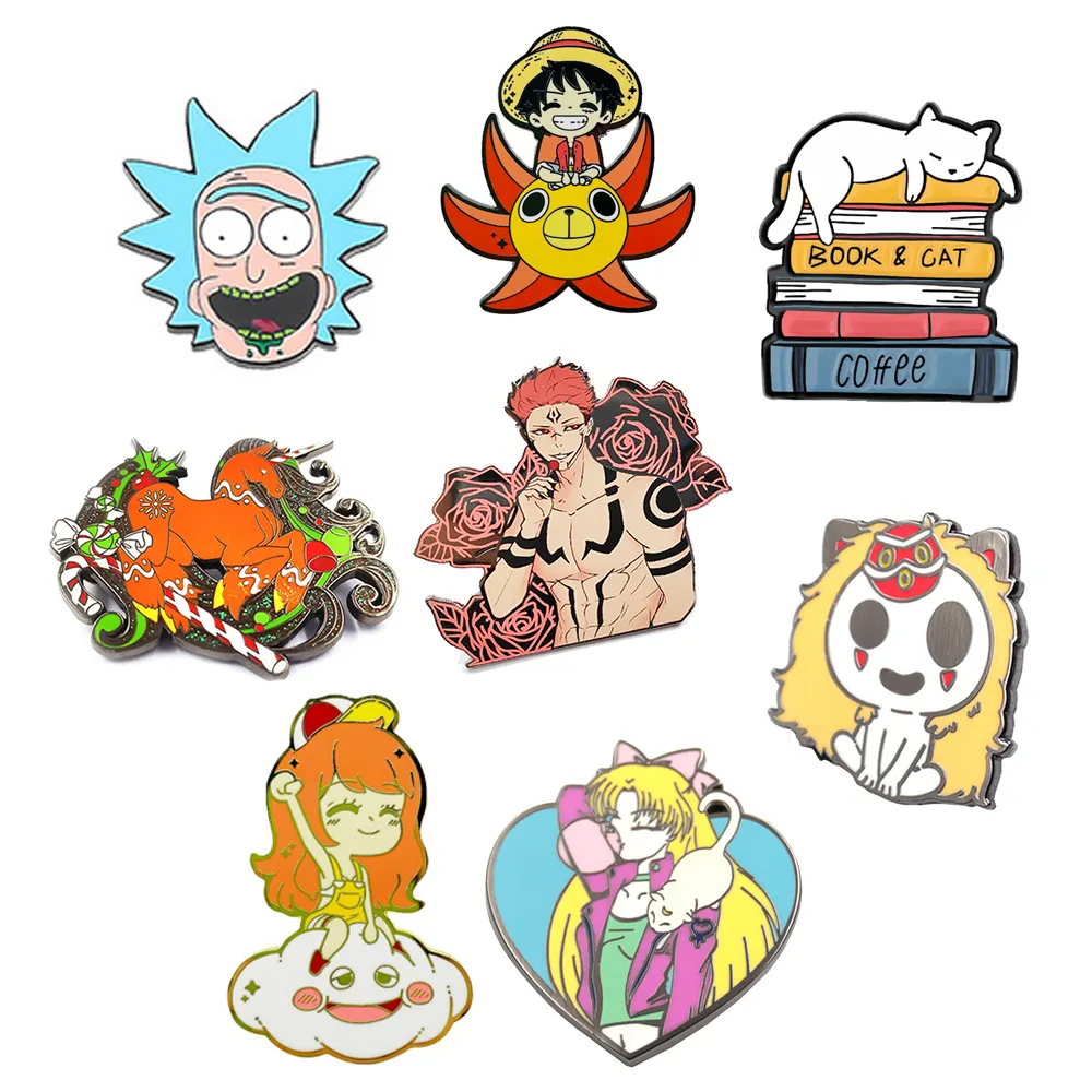 Wholesale Cheap Metal Black Nickel Plated Anime Badge Cute Cartoon Turtle Dragon Lapel Custom Soft Enamel Pin In Stock No Moq