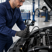 Caméra d'inspection industrielle portable à double objectif, connectée au téléphone, articulée à 360°, pour la réparation automobile